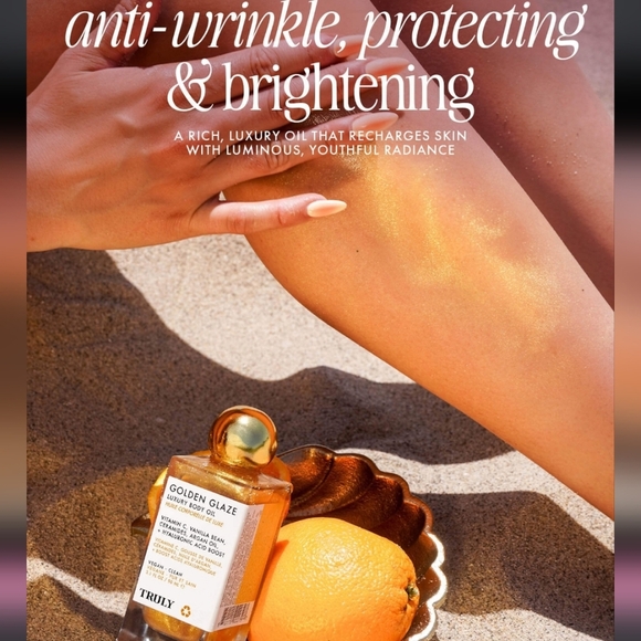 NIB Truly Golden Glaze Luxury Body Oil-Brightening Body Shimmer Oil-3.1 FL - Picture 5 of 7